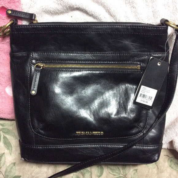 Tignanello Handbags - TIGNANELLO LG X BODY GLAZED LEATHER BLACK MSP $145